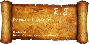 Rozman Eugén névjegykártya